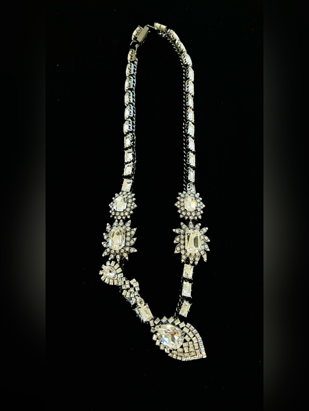Rodrigo Otazu ROCO Silver Swarovski Crystal Statement Necklace,NWT